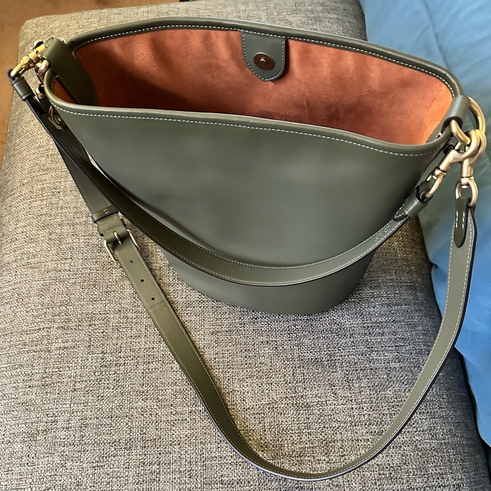 Coach Olive Green Leather Shoulder Bag